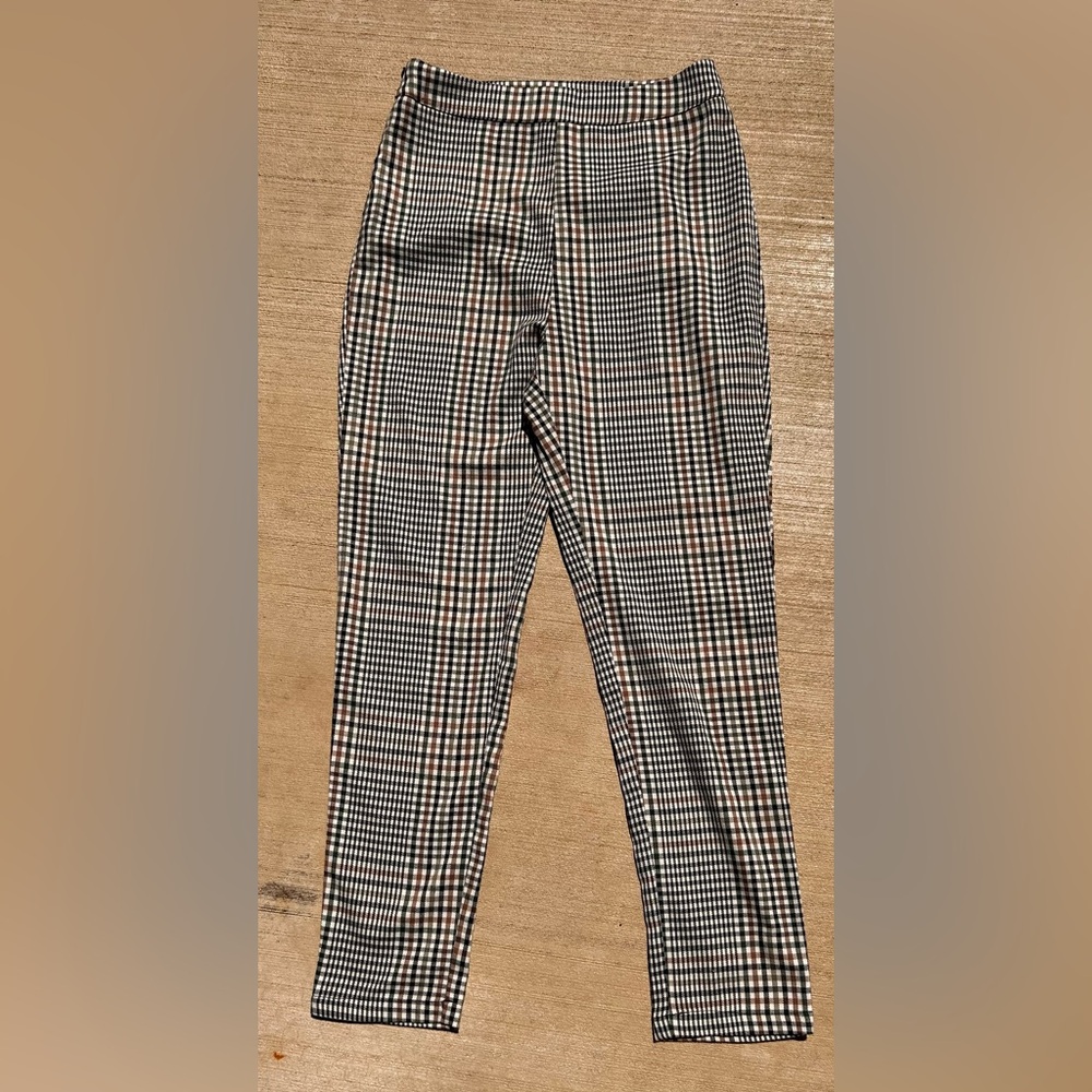Shein brand Checkered Pants plaid side zip up pencil pants